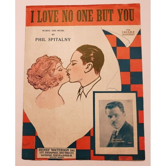 Sheet Music- I Love No One But You By Phil Spitalny Vintage  1927 - Picture 1 of 4